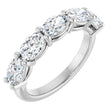 Platinum Oval Lab-Grown Diamond Five-Stone Anniversary Band – 6x4 mm Stones