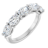 Platinum Oval Lab-Grown Diamond Five-Stone Anniversary Band – 6x4 mm Stones