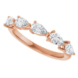 14K Gold Pear Lab-Grown Diamond Five-Stone Anniversary Band – 5/8–1 1/4 CTW - Rose Gold - view 5
