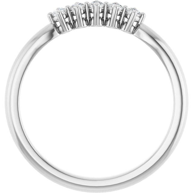 10K Gold Round Lab-Grown Diamond Five-Stone Anniversary Band – .07–1/3 CTW - White Gold - view 2