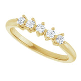 10K Gold Round Lab-Grown Diamond Five-Stone Anniversary Band – .07–1/3 CTW - Yellow Gold - view 5