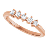 10K Gold Round Lab-Grown Diamond Five-Stone Anniversary Band – .07–1/3 CTW - Rose Gold - view 5