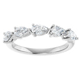 Platinum Pear Natural Diamond Five-Stone Anniversary Band – 3/4–1 1/4 CTW - view 3