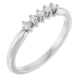 Platinum Round Natural Diamond Five-Stone Anniversary Band – 1/6–9/10 CTW