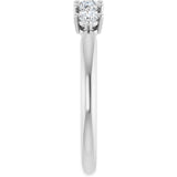 Platinum Round Natural Diamond Five-Stone Anniversary Band – 1/6–9/10 CTW - view 4
