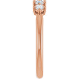 10K Gold Round Lab-Grown Diamond Five-Stone Anniversary Band – .07–1/3 CTW - Rose Gold - view 4