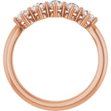 14K Gold Round Natural Diamond Five-Stone Anniversary Band – 3/4–9/10 CTW - Rose Gold - view 2