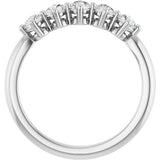 10K Gold Round Lab-Grown Diamond Five-Stone Anniversary Band – 3/8–3/4 CTW - White Gold - view 2