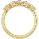 10K Gold Round Lab-Grown Diamond Five-Stone Anniversary Band – 3/8–3/4 CTW - Yellow Gold - view 2