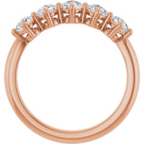 10K Gold Round Natural Diamond Five-Stone Anniversary Band – 1/3–3/4 CTW (Style 123843) - Rose Gold - view 2