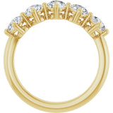 10K Gold Round Lab-Grown Diamond Five-Stone Anniversary Band – 9/10–1 5/8 CTW - Yellow Gold - view 2