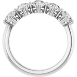 10K Gold Round Natural Diamond Five-Stone Anniversary Band – 1–1 1/2 CTW - White Gold - view 2