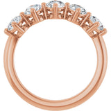 10K Gold Round Lab-Grown Diamond Five-Stone Anniversary Band – 9/10–1 5/8 CTW - Rose Gold - view 2