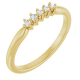 10K Gold Round Lab-Grown Diamond Five-Stone Anniversary Band – .07–1/3 CTW - Yellow Gold