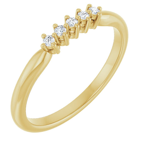 10K Gold Round Lab-Grown Diamond Five-Stone Anniversary Band – .07–1/3 CTW - Yellow Gold
