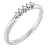 10K Gold Round Lab-Grown Diamond Five-Stone Anniversary Band – .07–1/3 CTW - White Gold