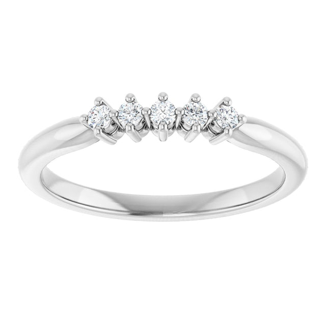 10K Gold Round Lab-Grown Diamond Five-Stone Anniversary Band – .07–1/3 CTW - White Gold - view 3
