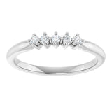 10K Gold Round Natural Diamond Five-Stone Anniversary Band – .07–1/5 CTW - White Gold - view 3