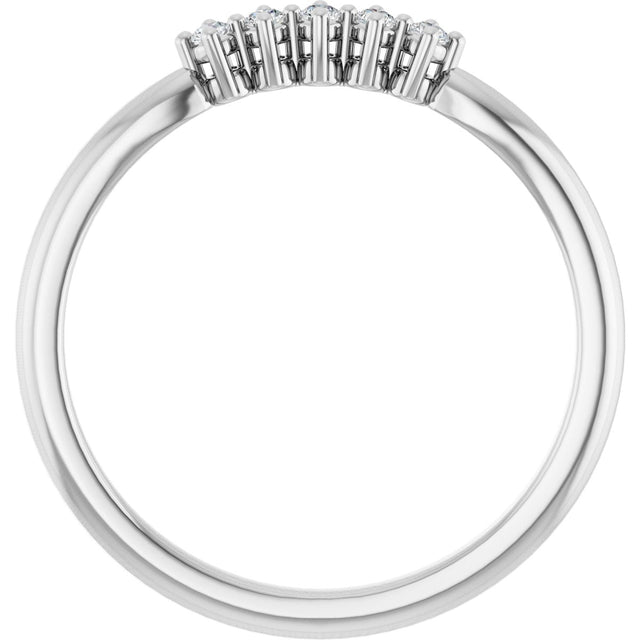 Platinum Round Natural Diamond Five-Stone Anniversary Band – 1/6–9/10 CTW - view 2