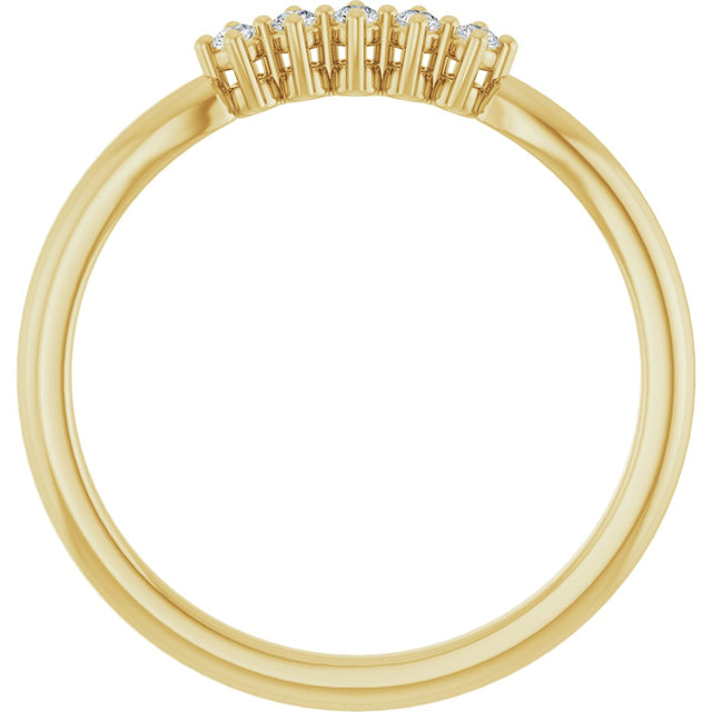 10K Gold Round Lab-Grown Diamond Five-Stone Anniversary Band – .07–1/3 CTW - Yellow Gold - view 2
