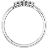 10K Gold Round Natural Diamond Five-Stone Anniversary Band – .07–1/5 CTW - White Gold - view 2