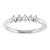 Platinum Round Natural Diamond Five-Stone Anniversary Band – 1/6–9/10 CTW - view 3