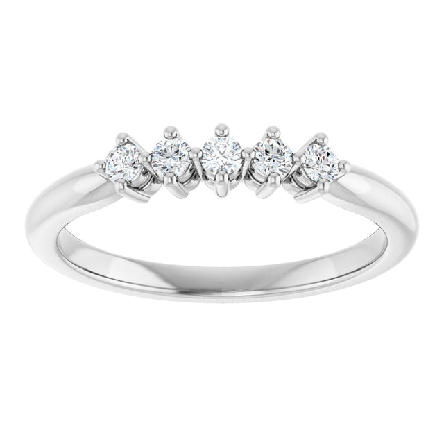 Platinum Round Natural Diamond Five-Stone Anniversary Band – 1/6–9/10 CTW - view 3