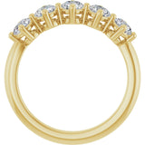 10K Gold Round Lab-Grown Diamond Five-Stone Anniversary Band – 9/10–1 5/8 CTW - Yellow Gold - view 2