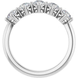 10K Gold Round Lab-Grown Diamond Five-Stone Anniversary Band – 9/10–1 5/8 CTW - White Gold - view 2