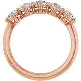 10K Gold Round Natural Diamond Five-Stone Anniversary Band – 1–1 1/2 CTW - Rose Gold - view 2