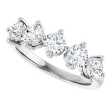 10K Gold Round Lab-Grown Diamond Five-Stone Anniversary Band – 9/10–1 5/8 CTW - White Gold - view 5
