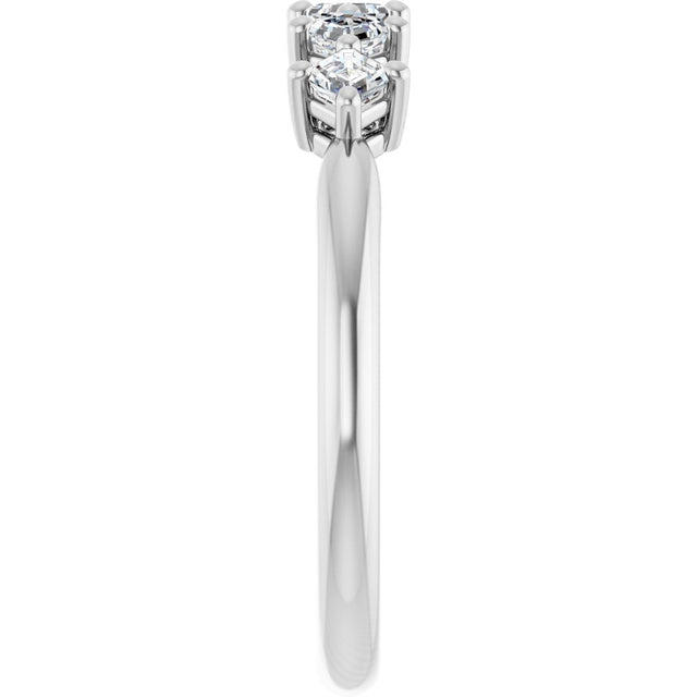 Platinum Asscher Natural Diamond Five-Stone Anniversary Band – 1/4–3/8 CTW - view 4