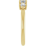 14K Gold Asscher Natural Diamond Five-Stone Anniversary Band – 1/4–3/8 CTW - Yellow Gold - view 4