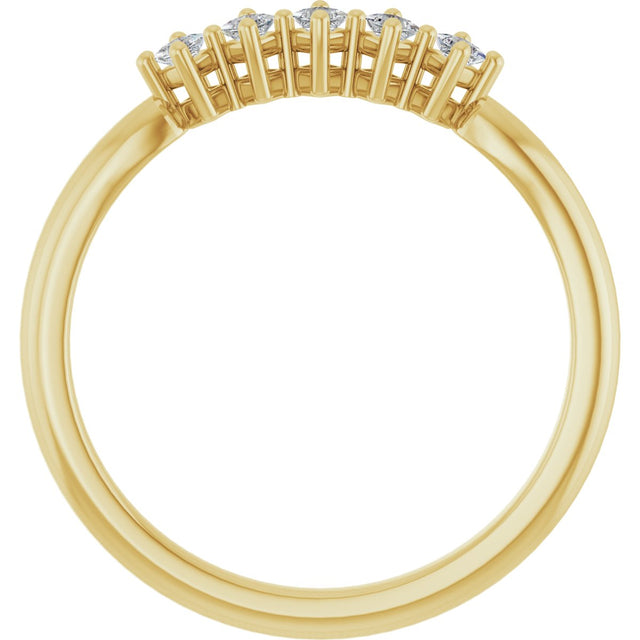 10K Gold Square Lab-Grown Diamond Five-Stone Anniversary Band – .07–3/8 CTW - Yellow Gold - view 2