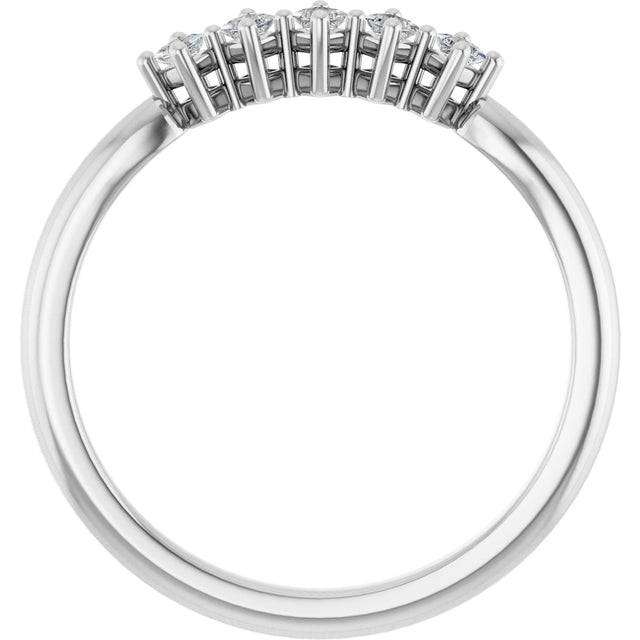 10K Gold Square Natural Diamond Five-Stone Anniversary Band – .07–1/2 CTW - White Gold - view 2
