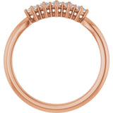10K Gold Square Natural Diamond Five-Stone Anniversary Band – .07–1/2 CTW - Rose Gold - view 2
