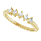 10K Gold Square Natural Diamond Five-Stone Anniversary Band – .07–1/2 CTW - Yellow Gold - view 5