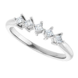 10K Gold Square Natural Diamond Five-Stone Anniversary Band – .07–1/2 CTW - White Gold - view 5