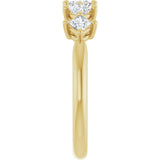 10K Gold Square Natural Diamond Five-Stone Anniversary Band – .07–1/2 CTW - Yellow Gold - view 4