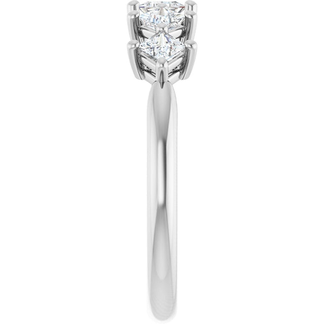 10K Gold Square Lab-Grown Diamond Five-Stone Anniversary Band – 1/2–1 9/10 CTW (Style 123843) - White Gold - view 4