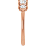 10K Gold Square Natural Diamond Five-Stone Anniversary Band – .07–1/2 CTW - Rose Gold - view 4