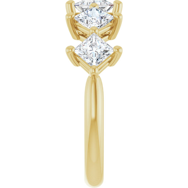 10K Gold Square Lab-Grown Diamond Five-Stone Anniversary Band – 1/2–1 9/10 CTW (Style 123843) - Yellow Gold - view 4