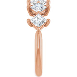 10K Gold Square Lab-Grown Diamond Five-Stone Anniversary Band – 1/2–1 9/10 CTW (Style 123843) - Rose Gold - view 4