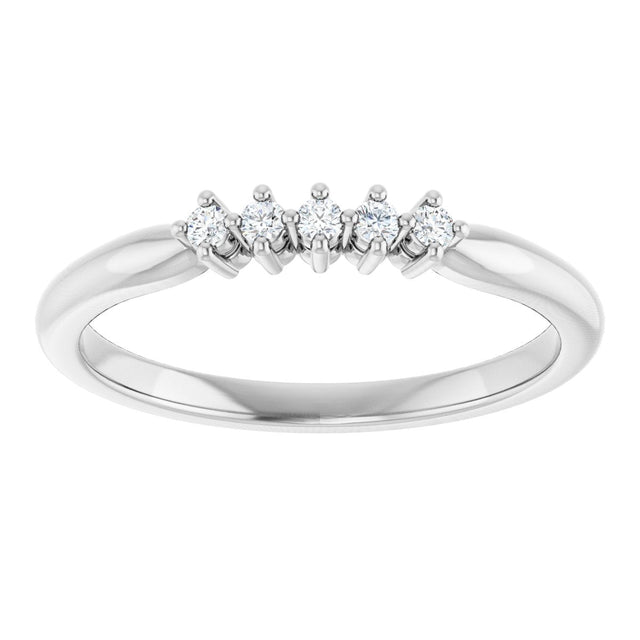 10K Gold Round Lab-Grown Diamond Five-Stone Anniversary Band – .07–1/3 CTW - White Gold - view 3