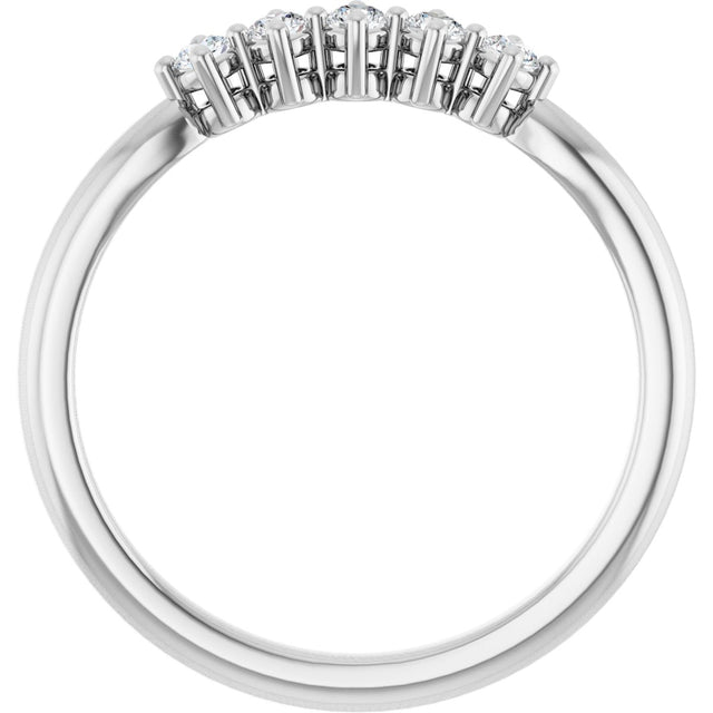 Platinum Round Natural Diamond Five-Stone Anniversary Band – 1/6–9/10 CTW - view 2