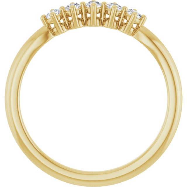 10K Gold Round Lab-Grown Diamond Five-Stone Anniversary Band – .07–1/3 CTW - Yellow Gold - view 2