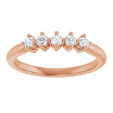 10K Gold Round Natural Diamond Five-Stone Anniversary Band – .07–1/5 CTW - Rose Gold - view 3