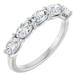 Platinum Oval Lab-Grown Diamond Five-Stone Anniversary Band – 5x3 mm Stones