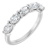 10K Gold Oval Natural Diamond Five-Stone Anniversary Band – 1 1/3–1 7/8 CTW - White Gold
