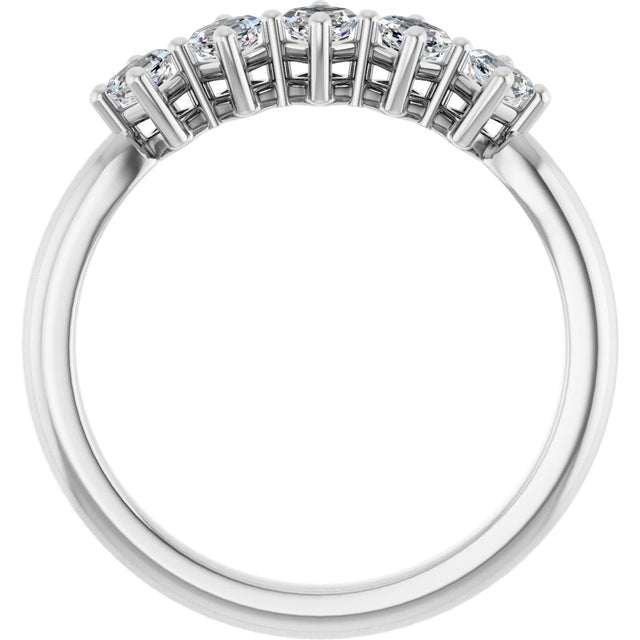 Platinum Asscher Natural Diamond Five-Stone Anniversary Band – 1/4–3/8 CTW - view 2